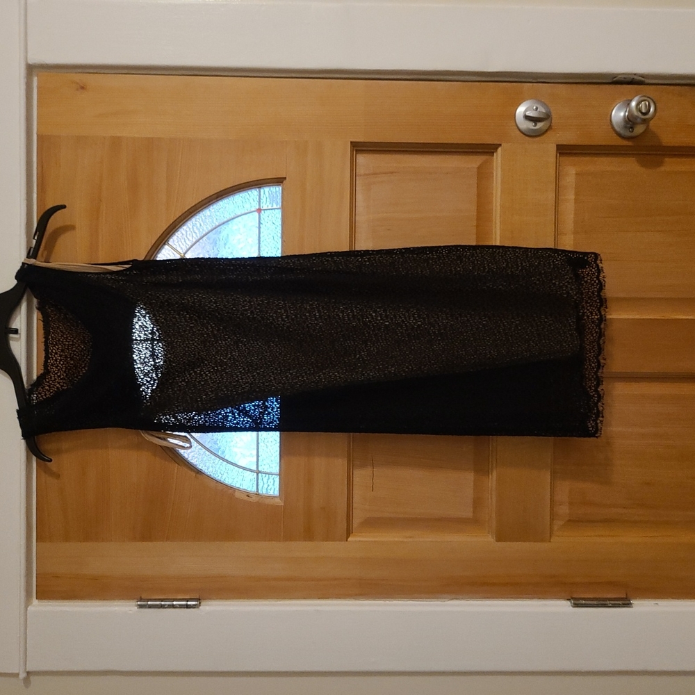 Ports 1961 black boat neck lace dress size 4 with belt